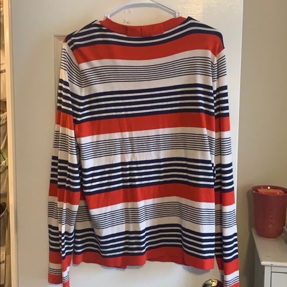 Kate Spade Red and Navy Striped Cardigan - Picture 3 of 4